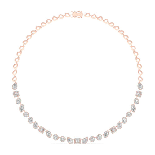 6 5/8 ctw Multi-Shape Halo Fashion Lab Grown Necklace