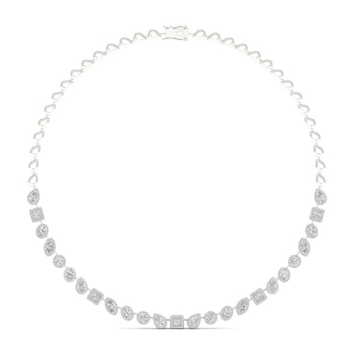6 5/8 ctw Multi-Shape Halo Fashion Lab Grown Necklace