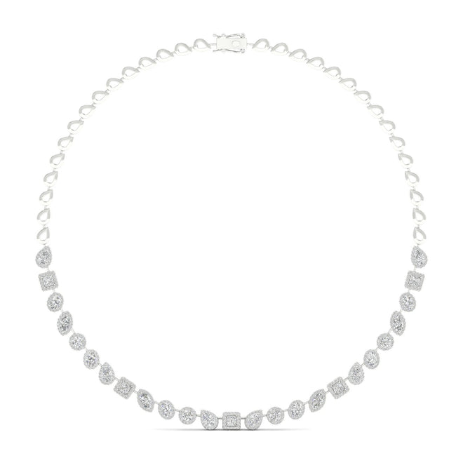 6 5/8 ctw Multi-Shape Halo Fashion Necklace