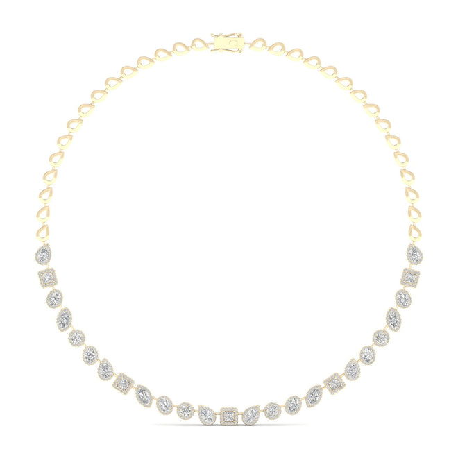 6 5/8 ctw Multi-Shape Halo Fashion Necklace