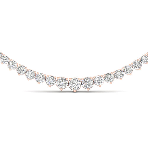 10 ctw Riviera Lab Grown Graduating Round Necklace