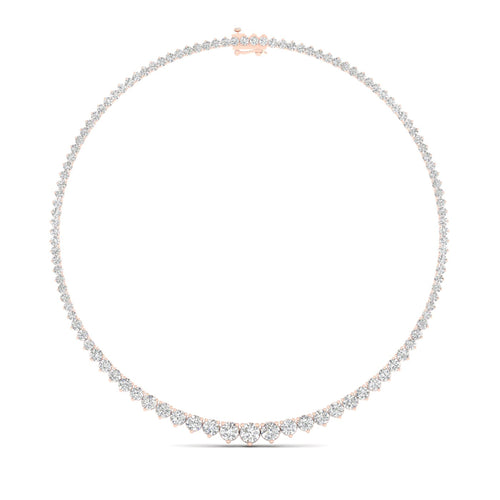 10 ctw Riviera Lab Grown Graduating Round Necklace