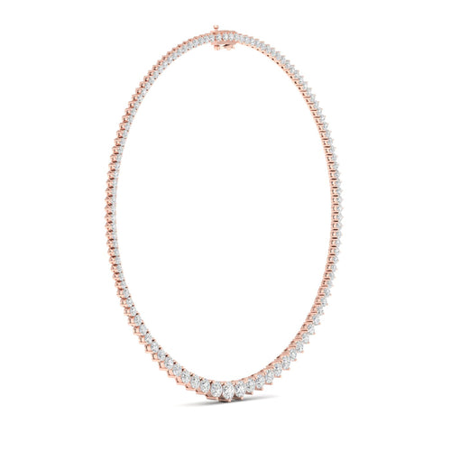 10 ctw Riviera Lab Grown Graduating Round Necklace
