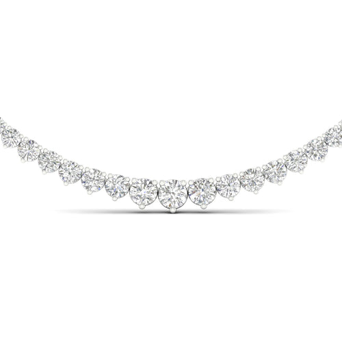 10 ctw Riviera Lab Grown Graduating Round Necklace