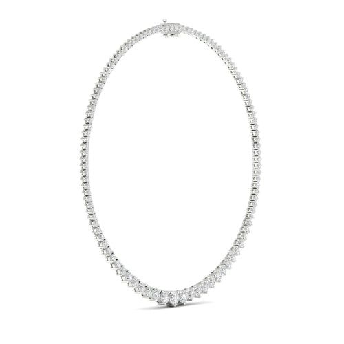10 ctw Riviera Lab Grown Graduating Round Necklace