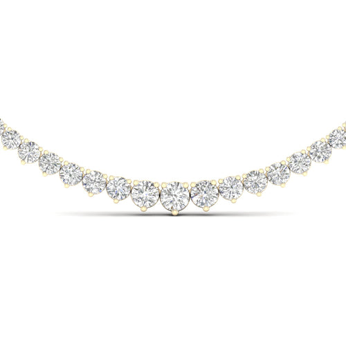 10 ctw Riviera Lab Grown Graduating Round Necklace