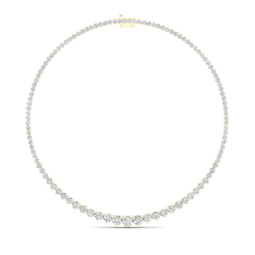 10 ctw Riviera Lab Grown Graduating Round Necklace