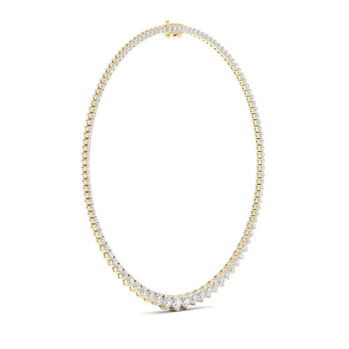 10 ctw Riviera Lab Grown Graduating Round Necklace