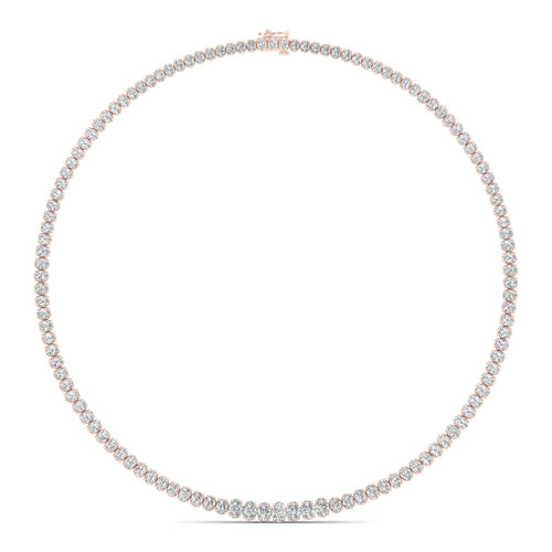 22 ctw Riviera Lab Grown Graduating Oval Necklace