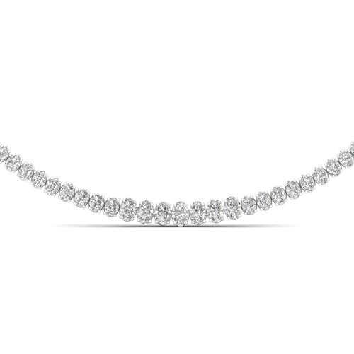 22 ctw Riviera Lab Grown Graduating Oval Necklace