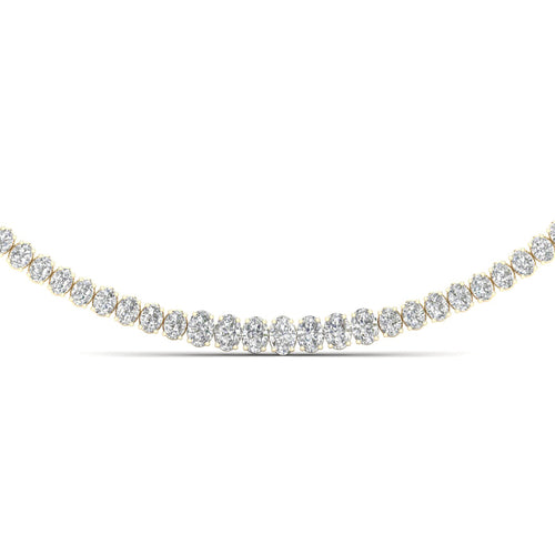 22 ctw Riviera Lab Grown Graduating Oval Necklace