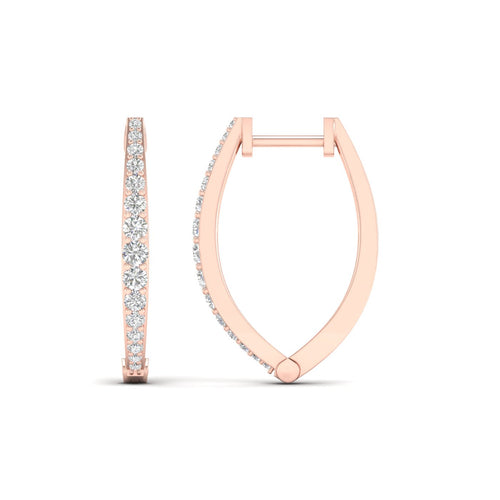 1/2 Ctw Crescent V Lab Grown Hoops