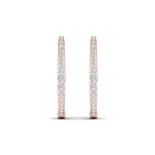 1/2 Ctw Crescent V Lab Grown Hoops