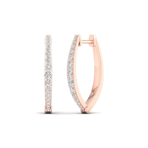 1/2 Ctw Crescent V Lab Grown Hoops