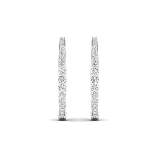 1/2 Ctw Crescent V Lab Grown Hoops
