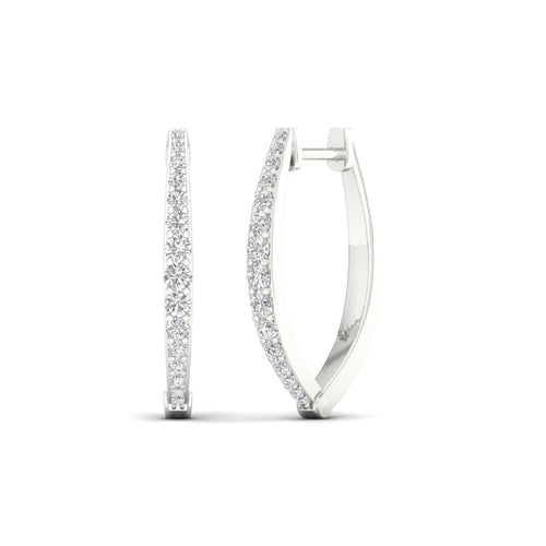1/2 Ctw Crescent V Lab Grown Hoops
