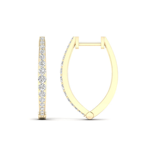 1/2 Ctw Crescent V Lab Grown Hoops