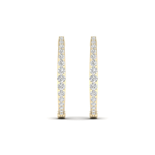 1/2 Ctw Crescent V Lab Grown Hoops