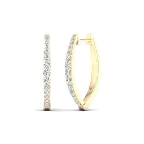 1/2 Ctw Crescent V Lab Grown Hoops