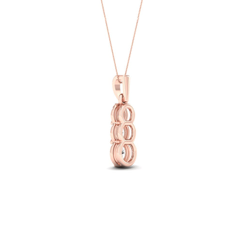 1/2 ctw Three Stone Lab Grown Fashion Pendant