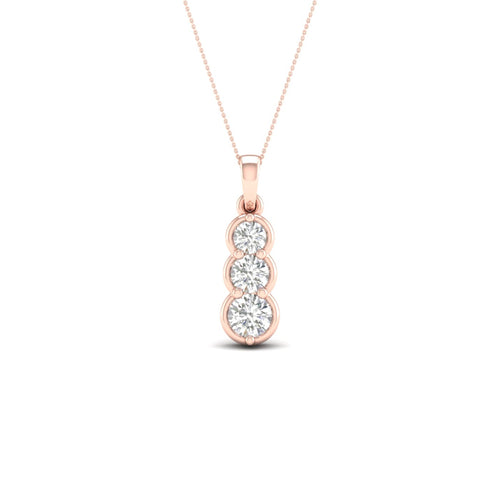 1/2 ctw Three Stone Lab Grown Fashion Pendant