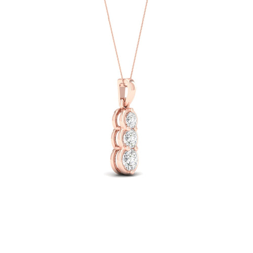1/2 ctw Three Stone Lab Grown Fashion Pendant