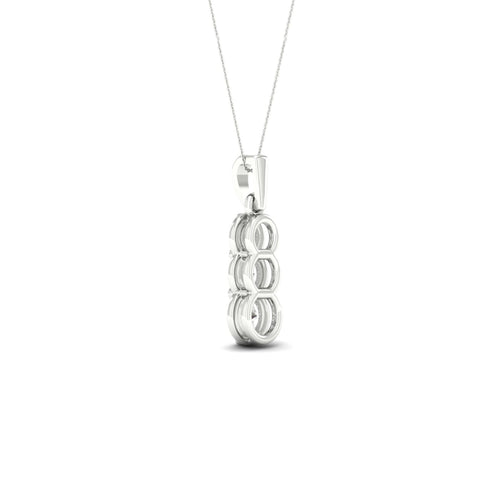 1/2 ctw Three Stone Lab Grown Fashion Pendant