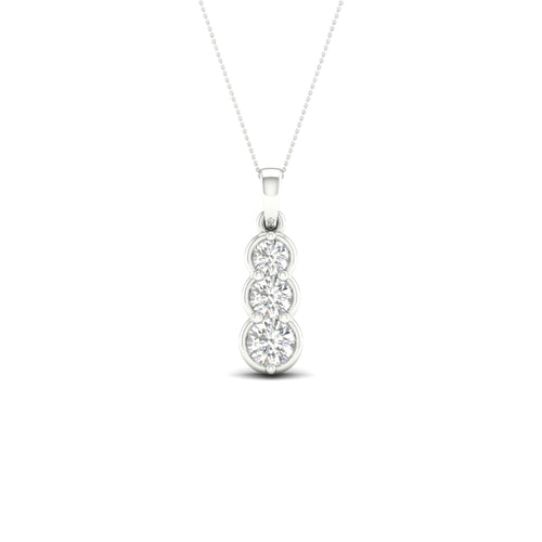 1/2 ctw Three Stone Lab Grown Fashion Pendant