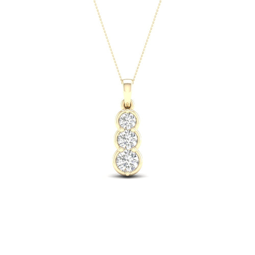 1/2 ctw Three Stone Lab Grown Fashion Pendant