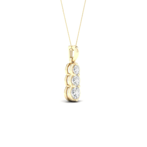 1/2 ctw Three Stone Lab Grown Fashion Pendant