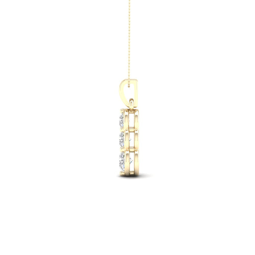 1/2 ctw Three Stone Lab Grown Fashion Pendant