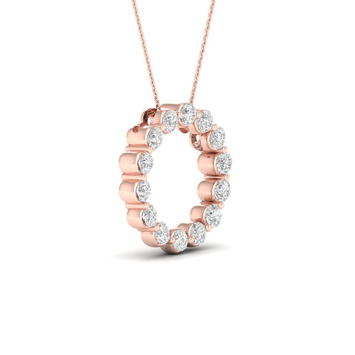 1 Ctw Classic Circle Lab Grown Fashion Pendant