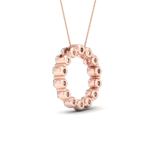 1 Ctw Classic Circle Lab Grown Fashion Pendant