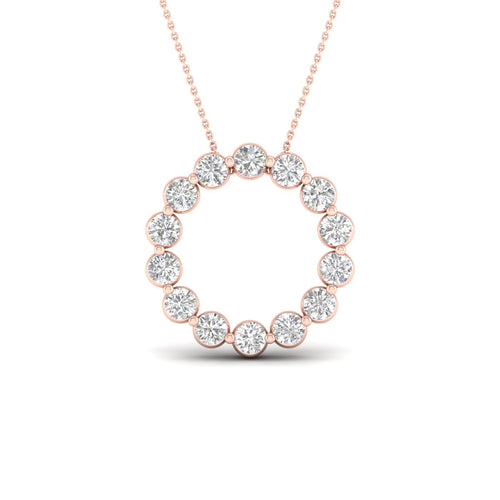 1 Ctw Classic Circle Lab Grown Fashion Pendant