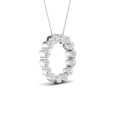 1 Ctw Classic Circle Lab Grown Fashion Pendant
