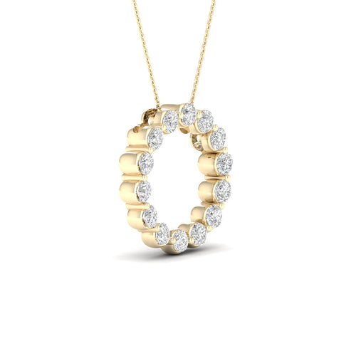 1 Ctw Classic Circle Lab Grown Fashion Pendant