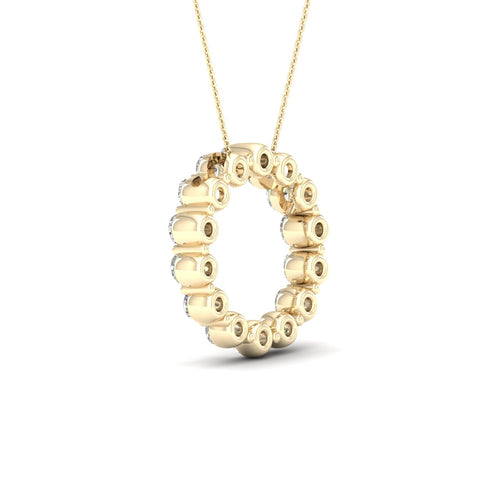 1 Ctw Classic Circle Lab Grown Fashion Pendant