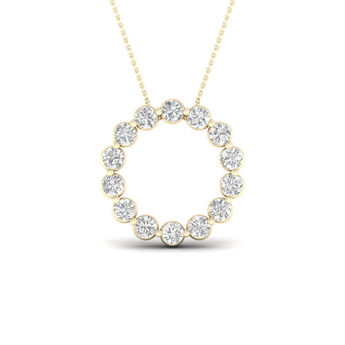 1 Ctw Classic Circle Lab Grown Fashion Pendant