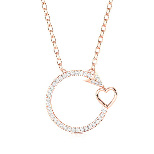 0.13 Ctw Circle Arrow Heart Lab Grown Fashion Pendant