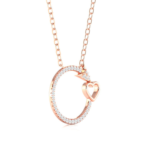 0.13 Ctw Circle Arrow Heart Lab Grown Fashion Pendant