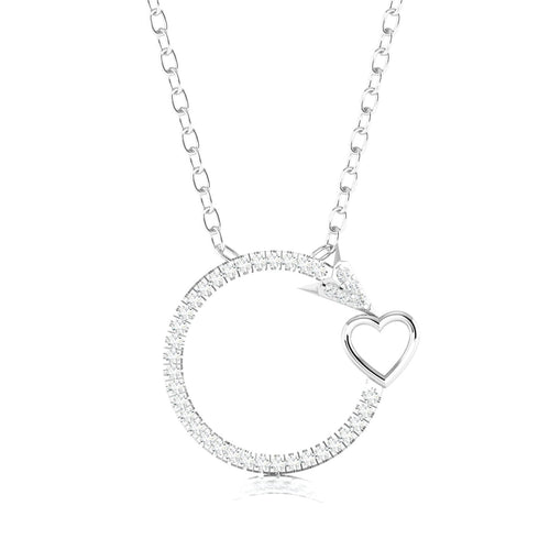 0.13 Ctw Circle Arrow Heart Lab Grown Fashion Pendant