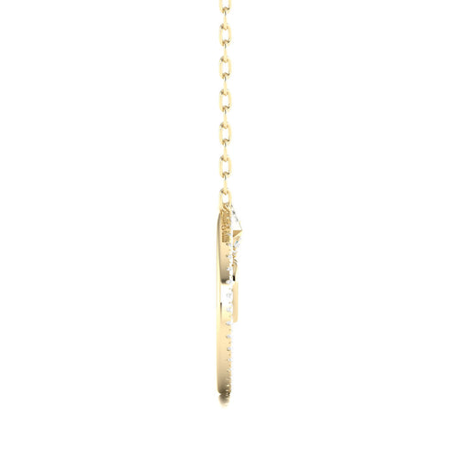 0.13 Ctw Circle Arrow Heart Lab Grown Fashion Pendant