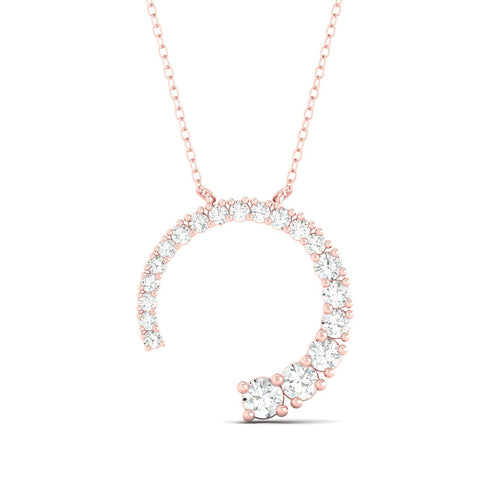 1/2 Ctw Journey Open Circle Lab Grown Fashion Pendant