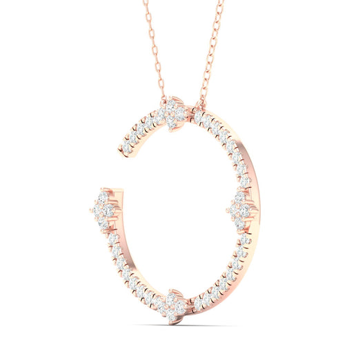 1/2 Ctw Floweret Open Circle Lab Grown Fashion Pendant