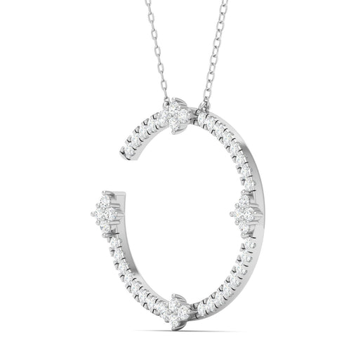 1/2 Ctw Floweret Open Circle Lab Grown Fashion Pendant