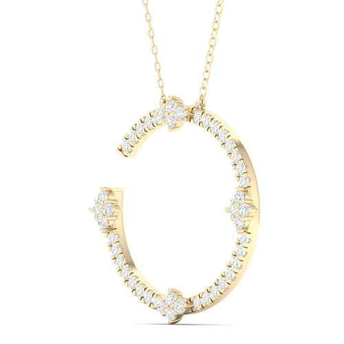 1/2 Ctw Floweret Open Circle Lab Grown Fashion Pendant