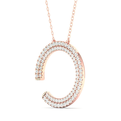 1/2 Ctw Double Row Open Circle Lab Grown Fashion Pendant
