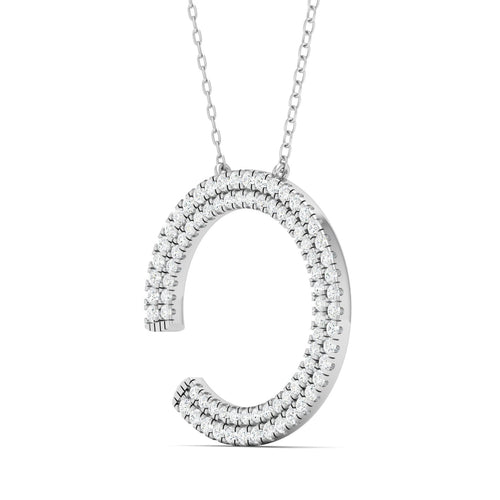 1/2 Ctw Double Row Open Circle Lab Grown Fashion Pendant