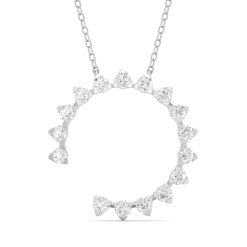 1/2 Ctw Faux Trilliant Open Circle Lab Grown Fashion Pendant