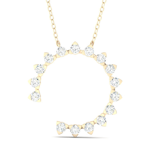 1/2 Ctw Faux Trilliant Open Circle Lab Grown Fashion Pendant